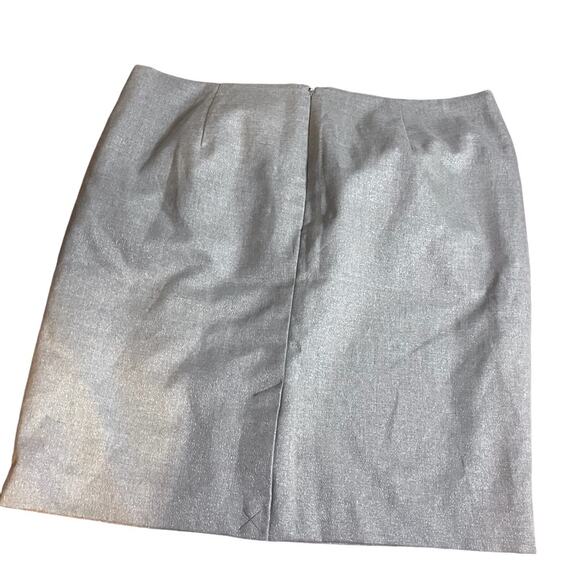 Banana Republic Gray Silver Metallic Bow Front Festive Holiday Mini Skirt 14 - Picture 3 of 4
